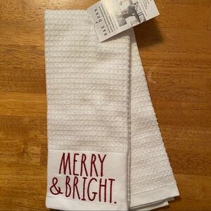 Rae Dunn MERRY & BRIGHT and BELIEVE Christmas Towel Set NEW!!